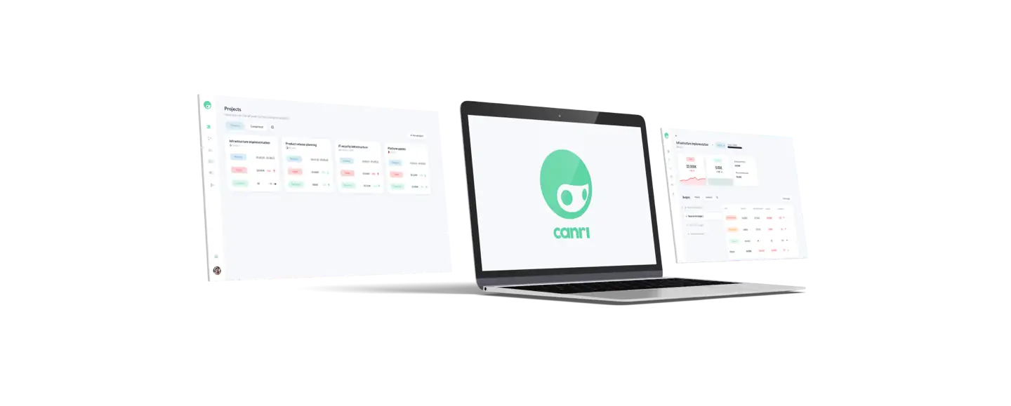 Three screens with website pages